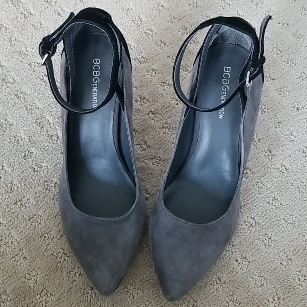 BCBGeneration Ankle Strap Suede Pump (Size 8B)